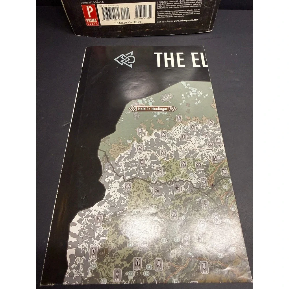 The Elder Scrolls V Skyrim Official Game Guide Prima Games Paperback 2011 Map